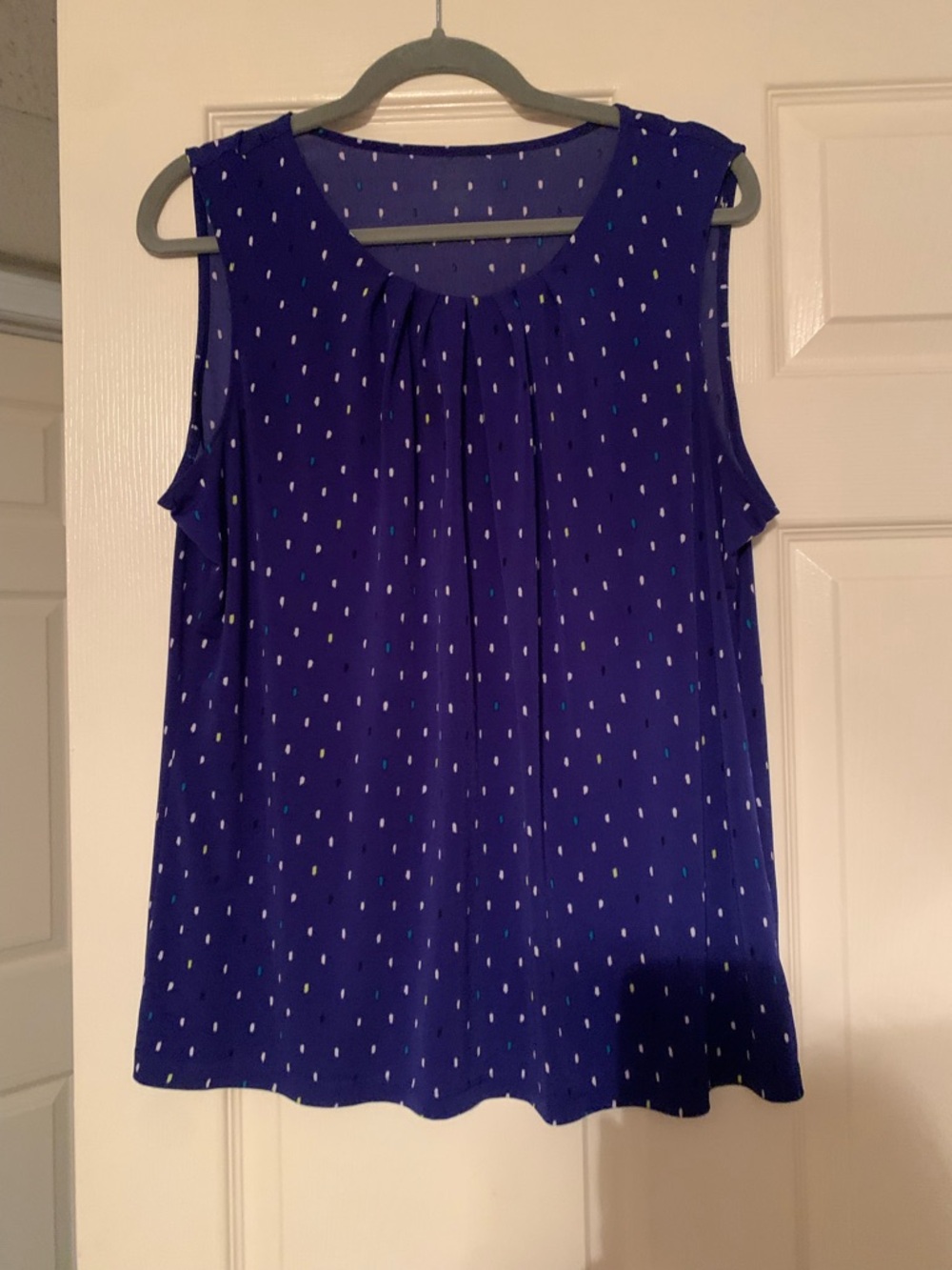Worthington Royal Blue Sleeveless Dot-Print Camisole